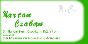 marton csoban business card